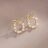 S925 silver needle small bow simple earrings