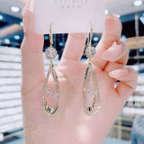 Geometric crystal opal earrings