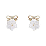 Bow flower earrings
