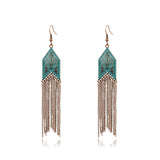 Long arrow chain retro ladies tassel earrings