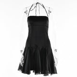 vmtvr unique hoco dresses Fresh Sweet Style Summer New Fashion off-Neck Halter Backless Short A- line Dress Women
