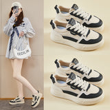 2025  spring white shoes new Korean version ins female students platform heightening sports board shoes casual XF1239-2