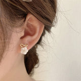 Bow flower earrings