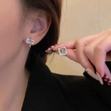 S925 silver needle flash diamond micro-inlaid Chinese fashion earrings