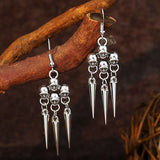 Horrible funny skull Halloween earrings