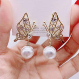 Geometric crystal opal earrings