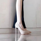 2025  Not tired feet waterproof table high heels women's thin heels pointed 2025 new black sexy versatile professional temperament single shoes