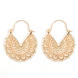 Round openwork bohemian earrings
