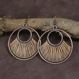 Ethnic fringed shell long earrings