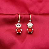 Red festive earrings