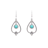 Turquoise earrings with wind flowers and water drops