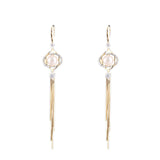 Tassel Earrings female set with zircon Pearl Earrings