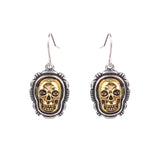 Horrible funny skull Halloween earrings