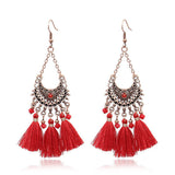 fringed bridal long geometric earrings