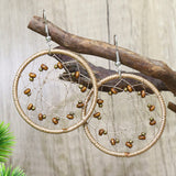 Hoop mesh turquoise earrings