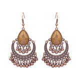 Exaggerated retro wooden earrings