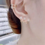 Three flower earrings
