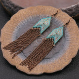 Long arrow chain retro ladies tassel earrings