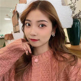 S925 silver needle small bow simple earrings