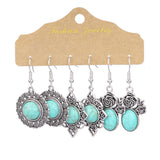 Geometric bohemian turquoise earrings