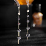 Long tassel full diamond Ball Earrings