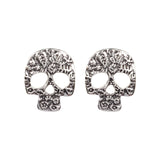 Horrible funny skull Halloween earrings