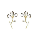 Transparent petal flower earrings