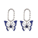 S925 Silver Needle Klein Blue Butterfly Earrings