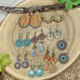 Vintage tassel round water drop exaggerated earrings