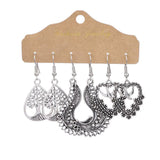 Irregular silver butterfly tassel earrings
