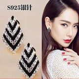 S925 silver needle fashion diamond drop diamond earrings