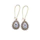 Alloy earrings openwork leaf turquoise earrings