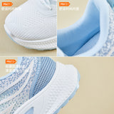 ins tide Korean version of flying woven sports shoes for women's  spring new student running casual shoes to increase the height of street shooting Q1003