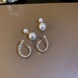 S925 silver needle detachable Pearl fashion atmosphere diamond earrings