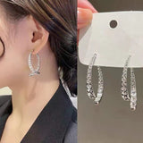 S925 silver needle crossed fishtail earrings