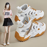 2025  Korean version of the new dad shoes women  summer hollow breathable student sports shoes casual shoes thick sole heightening Z307
