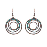 Retro earrings geometric turquoise tassel earrings