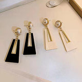 Trapezoidal design acrylic geometric earrings
