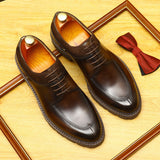 2025 Internet celebrity bloggers recommend thick-soled heightening round head leather shoes men's leather splicing casual leather shoes wedding single shoes men