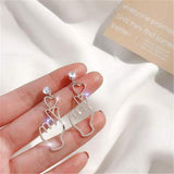 Geometric crystal opal earrings