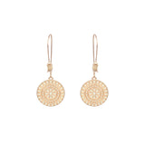 Pearl gold geometric earrings