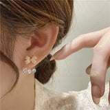 Simple bow knot S925 silver needle earrings