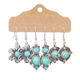 Geometric bohemian turquoise earrings