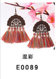 Bohemian fashion long tassel earrings
