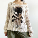 2025 autumn and winter  new street hipster solid color knitted bottoming shirt hollow twist crew neck sweater women