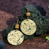 Female retro drop national wooden earrings