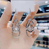 Geometric crystal opal earrings