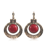 Rice bead round earrings