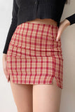 themeisles - Red Cara Plaid Skirt
