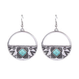 Turquoise earrings with wind flowers and water drops